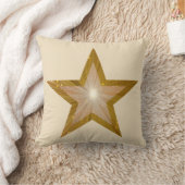 "金ゴールド"スター'文字'装飾用クッションスクエアクリーム クッション (ブランケット)