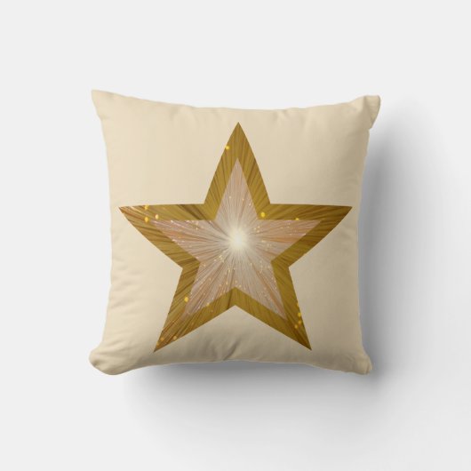 "金ゴールド"スター'文字'装飾用クッションスクエアクリーム クッション (正面)