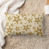 "金ゴールド"スター装飾用クッションルンバークリームバック ランバークッション (ブランケット)