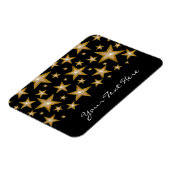 "金ゴールド"スター"あなたのテキスト"の柔軟なマグネットブラック マグネット (左側)