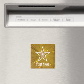 "金ゴールド"スター"お名前"冷蔵庫用マグネット広場 マグネット (インサイチュ (食洗機))