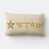"金ゴールド"スター"スター！"装飾用クッションのランバークリーム ランバークッション (裏面)