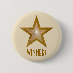 "金ゴールド"スター'WINNER!"ボタンクリーム 缶バッジ