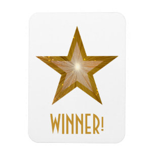 "金ゴールド"スター'Winner!"柔軟なマグネットホワイト マグネット