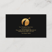 金ゴールド·ストライプ金ゴールドGlobe Arrow Transport Logistics 名刺 (裏面)