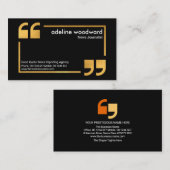 金ゴールド·スピーチ·ボックス·クォーテーション·マーク·レポータ·ジャーナリスト 名刺 (正面/裏面)