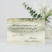 金ゴールド&セージ水の色の波の書道ありがとう サンキューカード (スタンド正面)