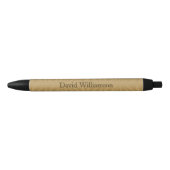 金ゴールド・ゼブラ・ストライプの名前またはイニシャル 黒ボールペン (正面)