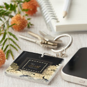 金ゴールド・タン・イエロー50周年記念バラ キーホルダー (正面右)