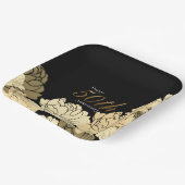 金ゴールド・タン・ベージュ50周年記念バラプリントpa ペーパープレート (傾斜あり)