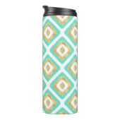 金ゴールド&ターコイズシックイカットパターン タンブラー (回転右)