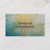 金ゴールド&ターコイズ石ジオードミネラルプロフェッショナル 名刺 (正面)