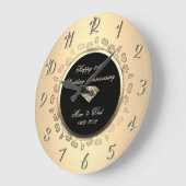 金ゴールド·ダイヤモンドが50周年結婚を回る ラージ壁時計 (傾斜)