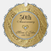 金ゴールド・ダイヤモンド結婚50周年記念 オーナメントカード (裏面)