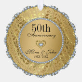 金ゴールド・ダイヤモンド結婚50周年記念 オーナメントカード (正面)