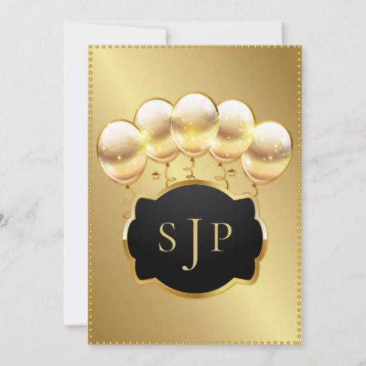 金ゴールド&ダイヤモンド95誕生日記念日 招待状 (裏面)