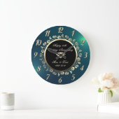 金ゴールド・ダイヤモンド・スワール、50結婚周年 ラージ壁時計 (ホーム)