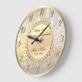 金ゴールド·ダイヤ結婚モンド25周年 ラージ壁時計 (傾斜)