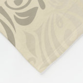 金ゴールド、ダマスク織、銀、かわいらしいシャンペン、エレガントシック フリースブランケット (角)