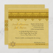 金ゴールド·ダマスク·ブロケード·ユダ結婚ヤズズ 招待状 (正面/裏面)