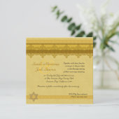 金ゴールド·ダマスク·ブロケード·ユダ結婚ヤズズ 招待状 (スタンド正面)