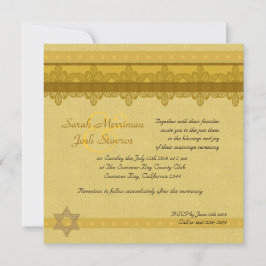 金ゴールド·ダマスク·ブロケード·ユダ結婚ヤズズ 招待状