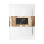 金ゴールド&ダークウォーター色のカップルの名結婚前 招待状ベリーバンド (正面例)