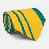 金ゴールド、ダークグリーンレトロタイストライプのプ ネクタイ (ロール)