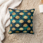 金ゴールド&ダークグリーン銀河系ダルマダラパターン クッション (ブランケット)