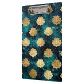 金ゴールド&ダークグリーン銀河系ダルマダラパターン クリップボード (左)