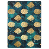 金ゴールド&ダークグリーン銀河系ダルマダラパターン クリップボード (裏面)