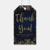 金ゴールド&ダークネイビーブルーエレガントコーラル結婚ズ ギフトタグ (裏面)