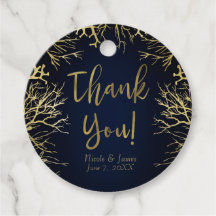 金ゴールド&ダークネイビーブルーエレガントコーラル結婚ズ