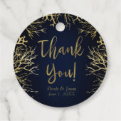 金ゴールド&ダークネイビーブルーエレガントコーラル結婚ズ フェイバータグ (裏面)