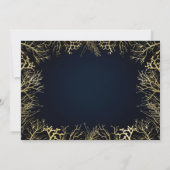 金ゴールド&ダークネイビーブルーコーエレガントラルブライダルシャワー 招待状 (裏面)