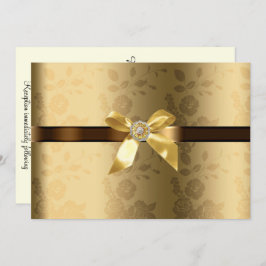 金ゴールド&チョコレートブラウン結婚式招待状 招待状