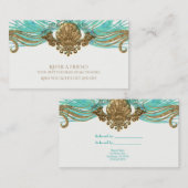 金ゴールド&ティール（緑がかった色）シーシェルグラムビーチフレンド参照 紹介カード (正面/裏面)