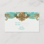 金ゴールド&ティール（緑がかった色）シーシェルグラムビーチフレンド参照 紹介カード (裏面)