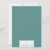 金ゴールド&ティール(緑がかった色)シーズ&グリーティングコースタルクリスマス シーズンカード (裏面)