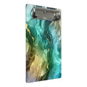 金ゴールド、ティール（緑がかった色）、ダークグレー液体インク ミニクリップボード (アングル)