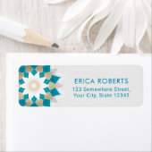 金ゴールド&ティール（緑がかった色）ロータスフラワーマンダラエレガント ラベル (インサイチュ)