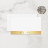 金ゴールド·テンプレート書き込みスクリプトの文字名 ノートカード (正面/裏面インサイチュ)