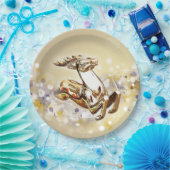 金ゴールド·トナエレガントイダー·クリスマス ペーパープレート (パーティー)