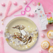 金ゴールド·トナエレガントイダー·クリスマス ペーパープレート (パーティー)