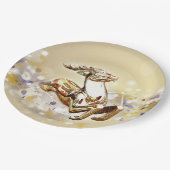 金ゴールド·トナエレガントイダー·クリスマス ペーパープレート (アングル)