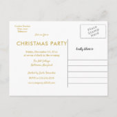 金ゴールド·トナカイ·クリスマス|リースホリデーパーティ 案内ポストカード (裏面)