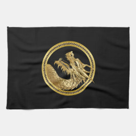 金ゴールド・ドラゴン キッチンタオル