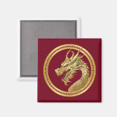 金ゴールド・ドラゴン マグネット (正面/裏面)