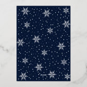 金ゴールド&ネイビーウィンタースノーカップルウェディングシャワー 箔招待状 (裏面)