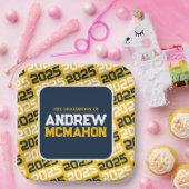 金ゴールド・ネイビーパーソナライズされたル卒業 ペーパープレート (パーティー)